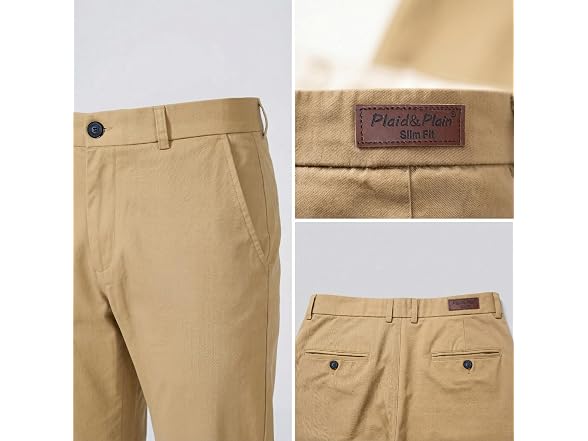Plaid&Plain Men (31W x 28L) Slim Pants Men's Pants