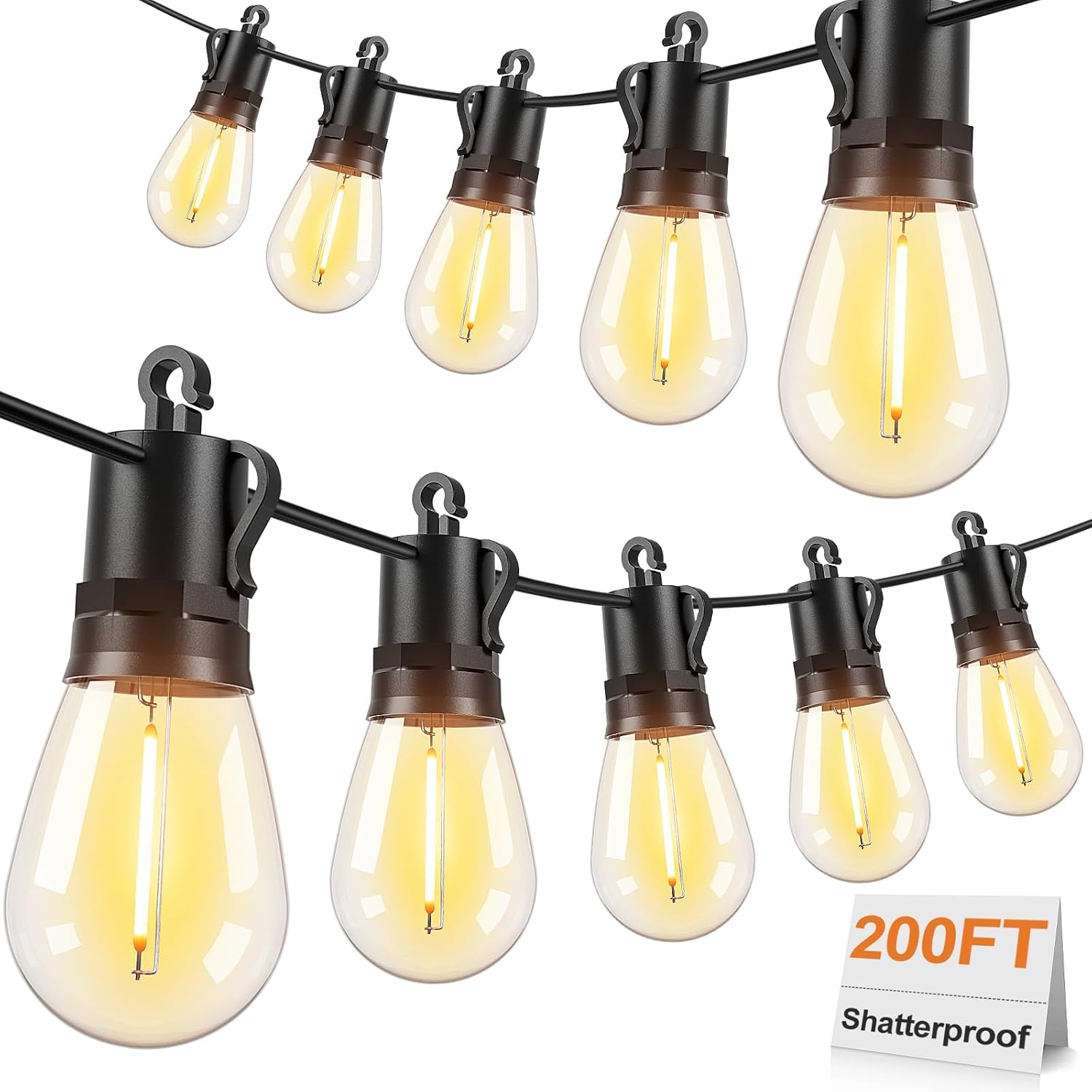Brightever Outdoor String Lights 200FT Dimmable - Gallery 8