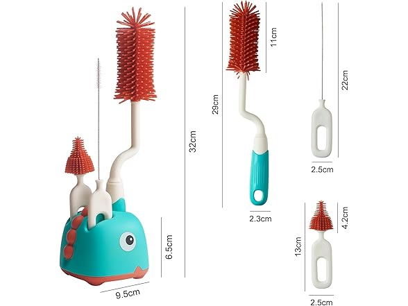 Rabbit Baba Silicone 4-in-1 Baby Bottle Brush Set