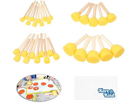 Kare & Kind 30 pcs Round Sponges Brush 