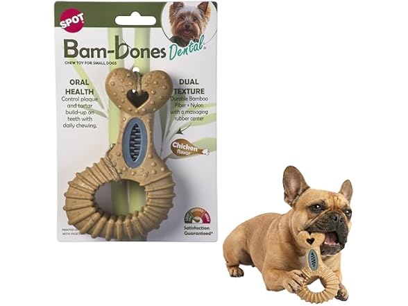 SPOT Bam-Bones Dental Drumstick Dog Chew Toy
