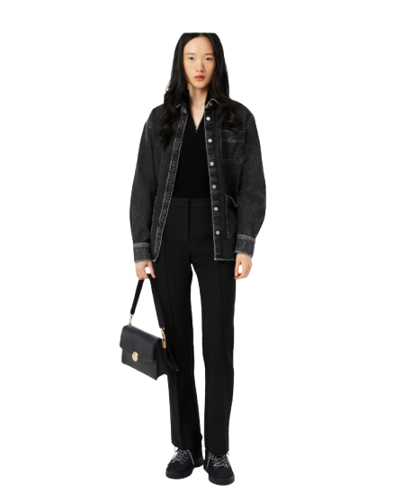 Lacoste Womens High Waist Flared Formal Pants - Gallery 4