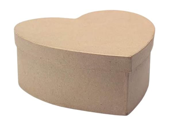 Paper Mache 7.5" Heart‑Shaped Craft Box