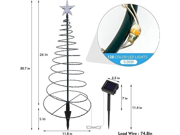 Hakol 19" Solar Outdoor Christmas Pathway Light
