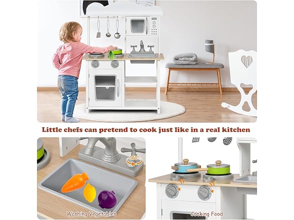 Costzon Kids Wooden Kitchen Playset