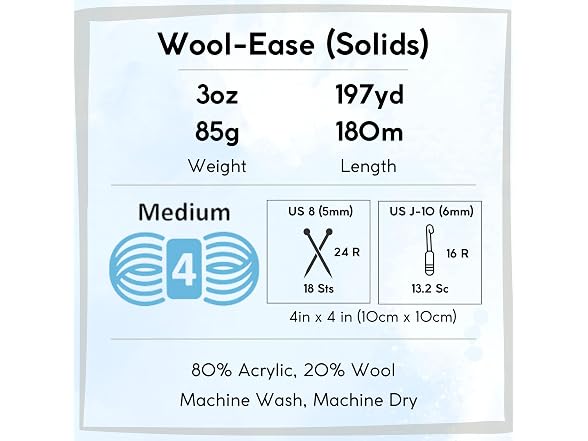 Lion Brand Yarn Wool Ease 620-006 Icicle