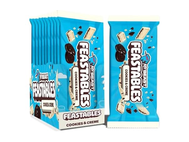 $12.99, Was $22.40, 42% Off! Feastables Cookies Creme Choc Bar 10ct 2 dealfomo