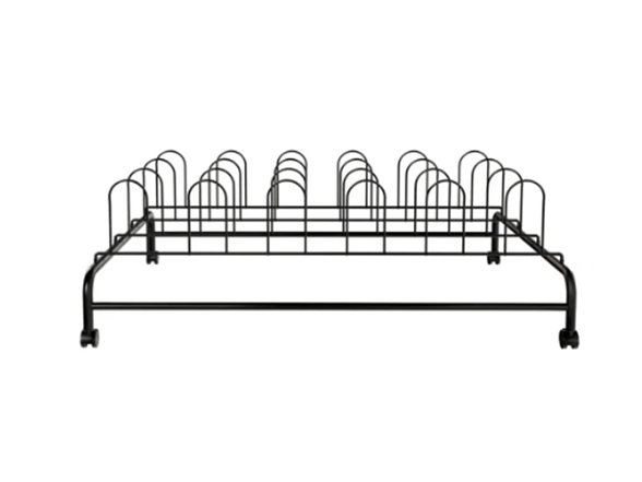 J&V Textiles Black UTB Rolling Shoe Rack