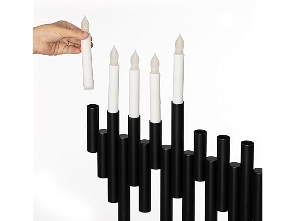 Vintiquewise Modern 9-Branch Hanukkah Menorah with LED Candles