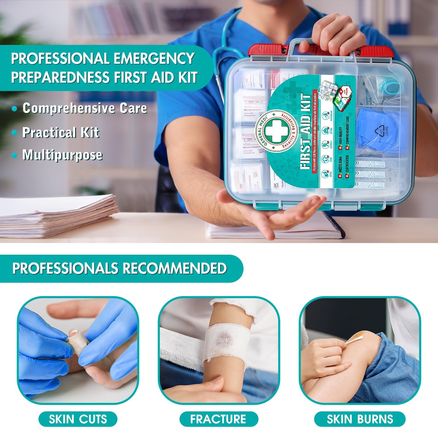 420 Piece Professional First Aid Kit - Gallery 14