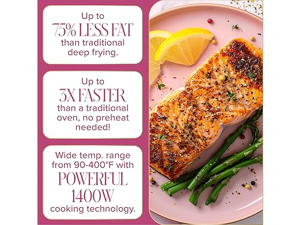 Paris Hilton Air Fryer, Large 6-Quart Capacity