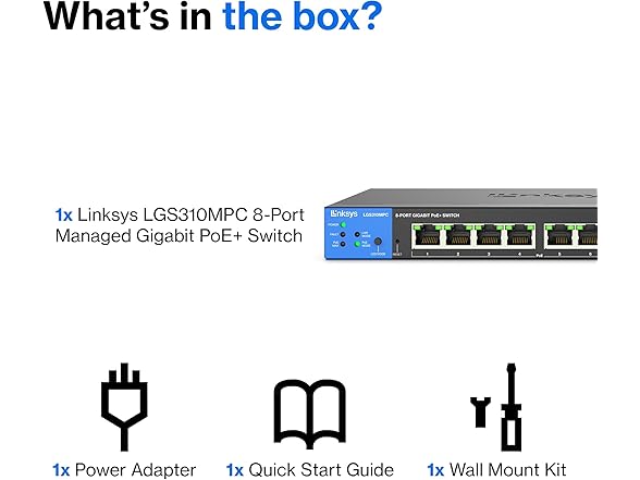 Linksys 8-Port Gigabit Network PoE+ Switch