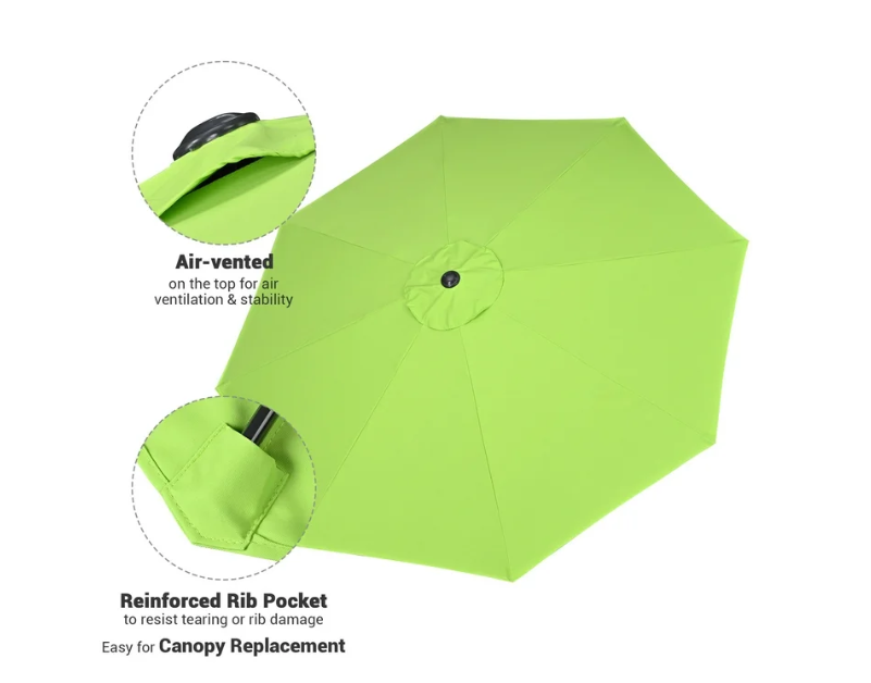 Yescom 9Ft UV50+ 3000PA Outdoor Umbrella Green - Gallery 19