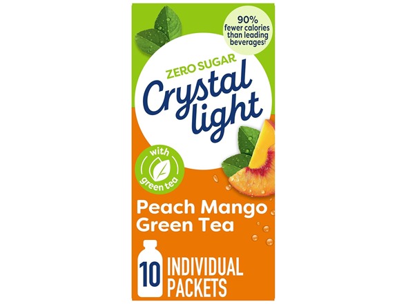 10Ct Crystal Light Sugar-Free Peach Mango Drink Mix