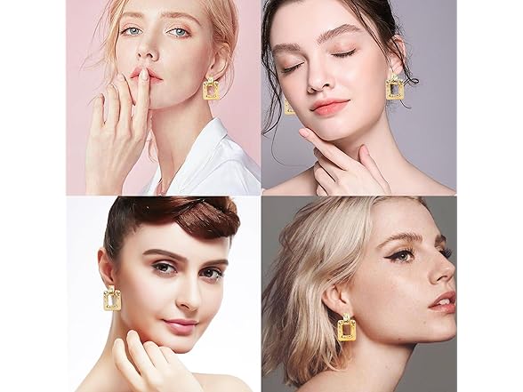 Z NEWDECO Gold Hoop Dangle Earrings