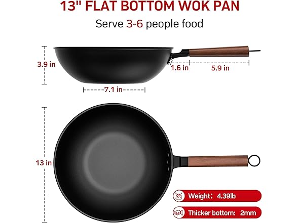 Carbon Steel Wok W/Cover 