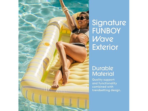 FUNBOY Yellow & Blue Tanning Pool Lounger