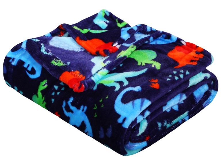 Noble House NH-Navy Dino- 2 Pack 50x60 2Pk Printed Throw