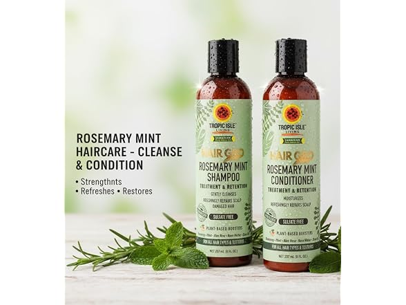 Tropic Isle Rosemary Mint Shampoo Set 5 Piece