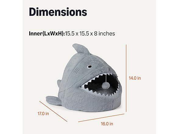 Amazon Basics Cat House Shark Shape Cat Cave Bed