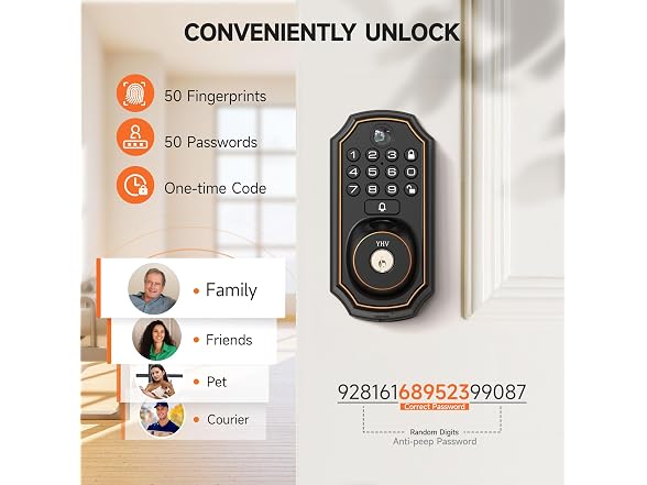 YHV Keyless Entry Door Lock with Camera Fingerprint