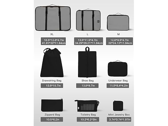 TRAILKICKER 9 Set Packing Cubes