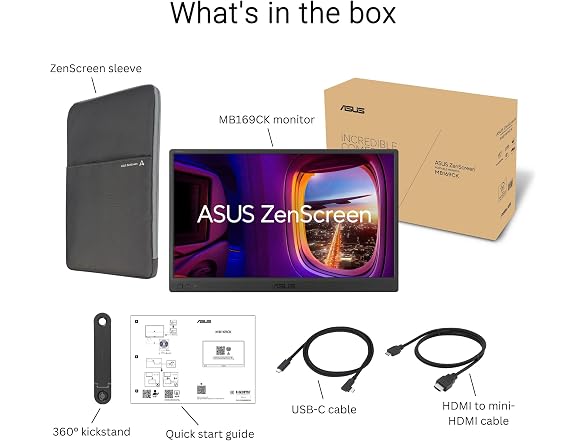 ASUS ZenScreen 16” Portable USB Monitor