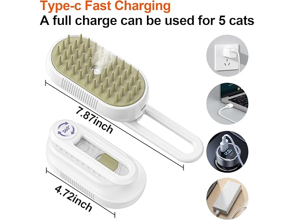 Farocup 4-in-1 Steam Brush for Pets