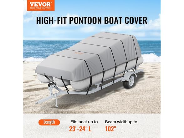 Pontoon Boat Cover, 23'-24' Waterproof