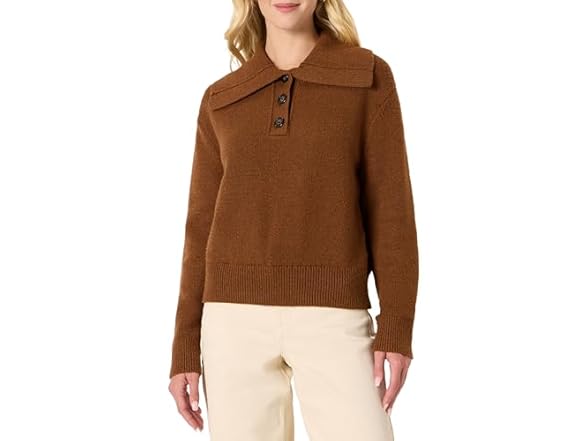 Amazon Essentials Women Relaxed-fit Button Sweater