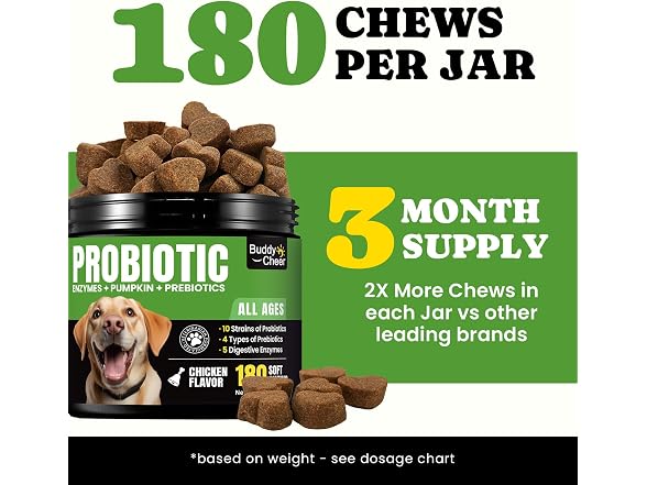 BuddyCheer Probiotics Dogs 180ct 4-Pre