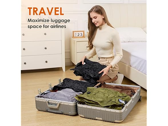 (4 Pack) Vacuum Storage Bags & Electric Pump