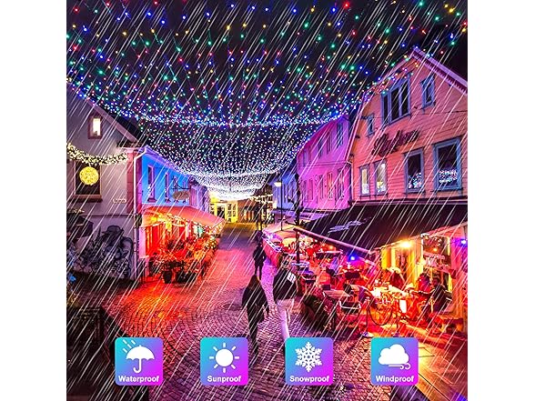 Extra-Long 288FT 800LED Solar Fairy String Lights, 4-Pack 72FT 200 LED