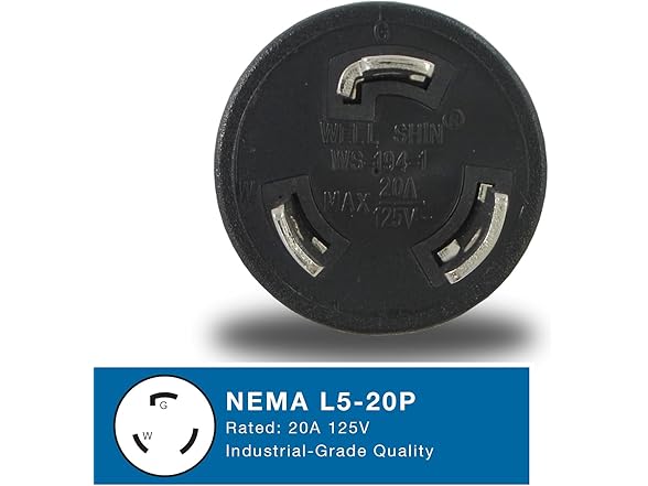 Conntek 30123 L5-20P to 5-15/20R Plug Adapter