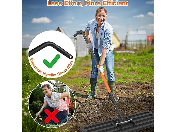 COZEER 30" x 10" Lawn Leveling Rake