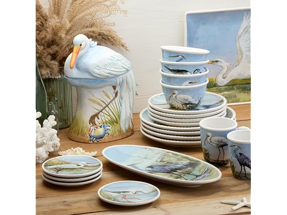 Coastal Birds 9-Inch SOUP/CEREAL BOWLS SETof 4
