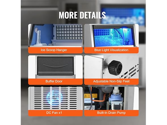 110V Commercial Ice Maker 80-90LBS/24H with