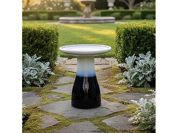 Sunnydaze 21" H Ceramic Bird Bath Twilight