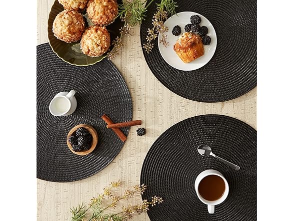 DII Woven Indoor/Outdoor Placemat Set, Round