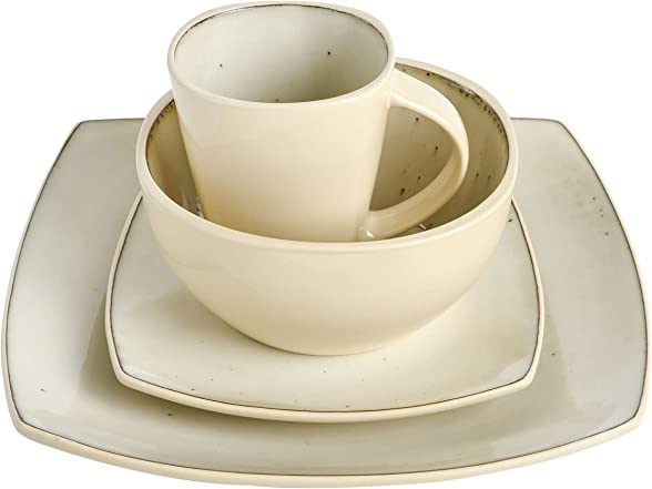 thumbnail image 2 of Gibson Soho Lounge Square Dinnerware Set - Reactive Glaze Stoneware For 4 (Sapphire Blue) 2 of 10