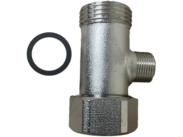 NuFlush Chrome Bidet T-Adapter, 7/8 inch Male