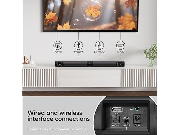 WebsLand Sound Bar | 80W 2.0Ch