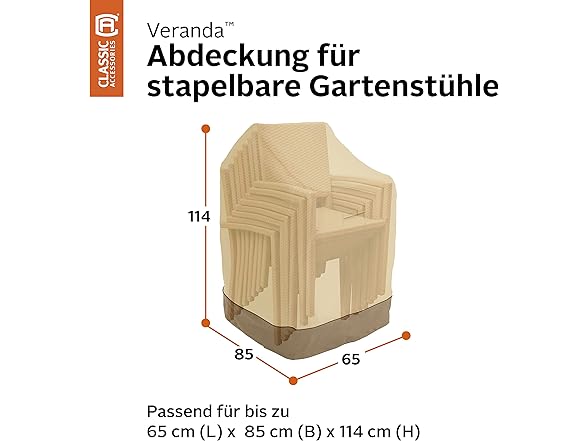 25.5 Inch Stackable Patio Chair Cover