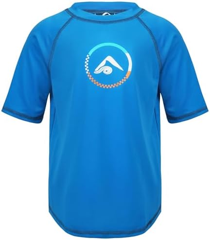 Kanu Surf Big Boys Haywire UPF 50+ Sun Protective Rashguard Swim Shirt, Haywire Royal, Large (12)
