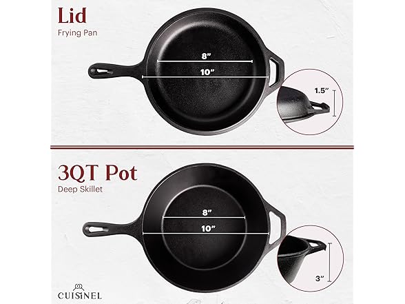 Cuisinel Cast Iron 2-In-1 Multi Cooker Set