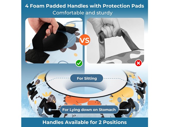 Goplus Snow Tube, 52" Inflatable Snow Sled