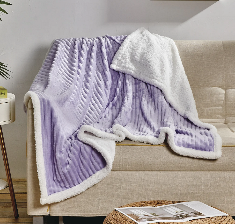 Ultra Soft Plush Corduroy Sherpa Blanket - Gallery 11