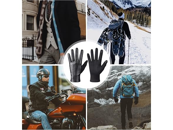 Kebesu Winter Fashion Leather Gloves