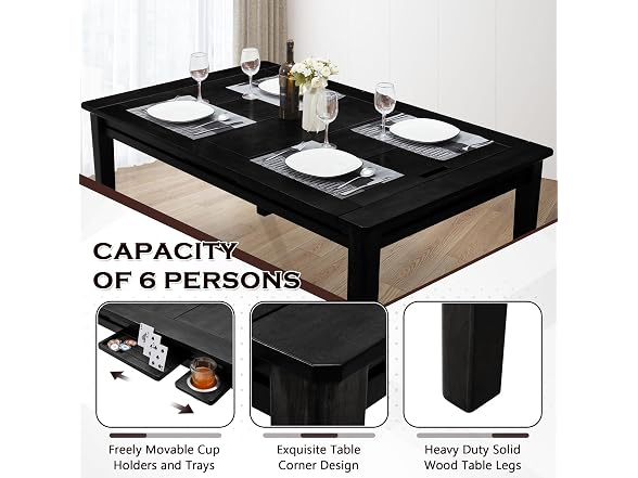 Haddockway Black 63"×39“ Board Game Table