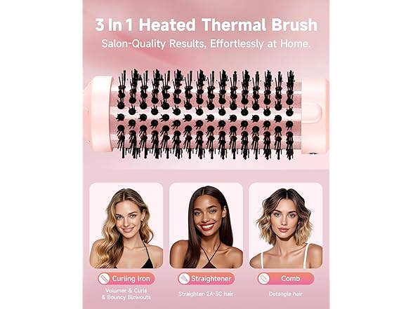 FLYZEMAA 1.5 Inch Heated Brush